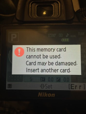 Error message won t go away on Nikon DSLR